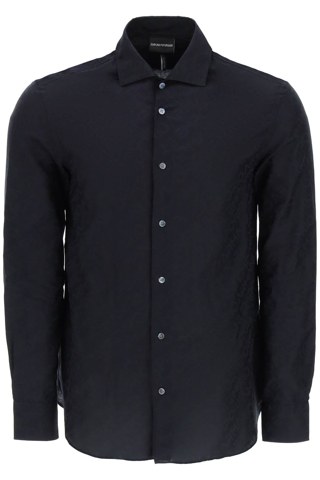 Emporio Armani Allover Logo Jacquard Long-Sleeved Shirt
