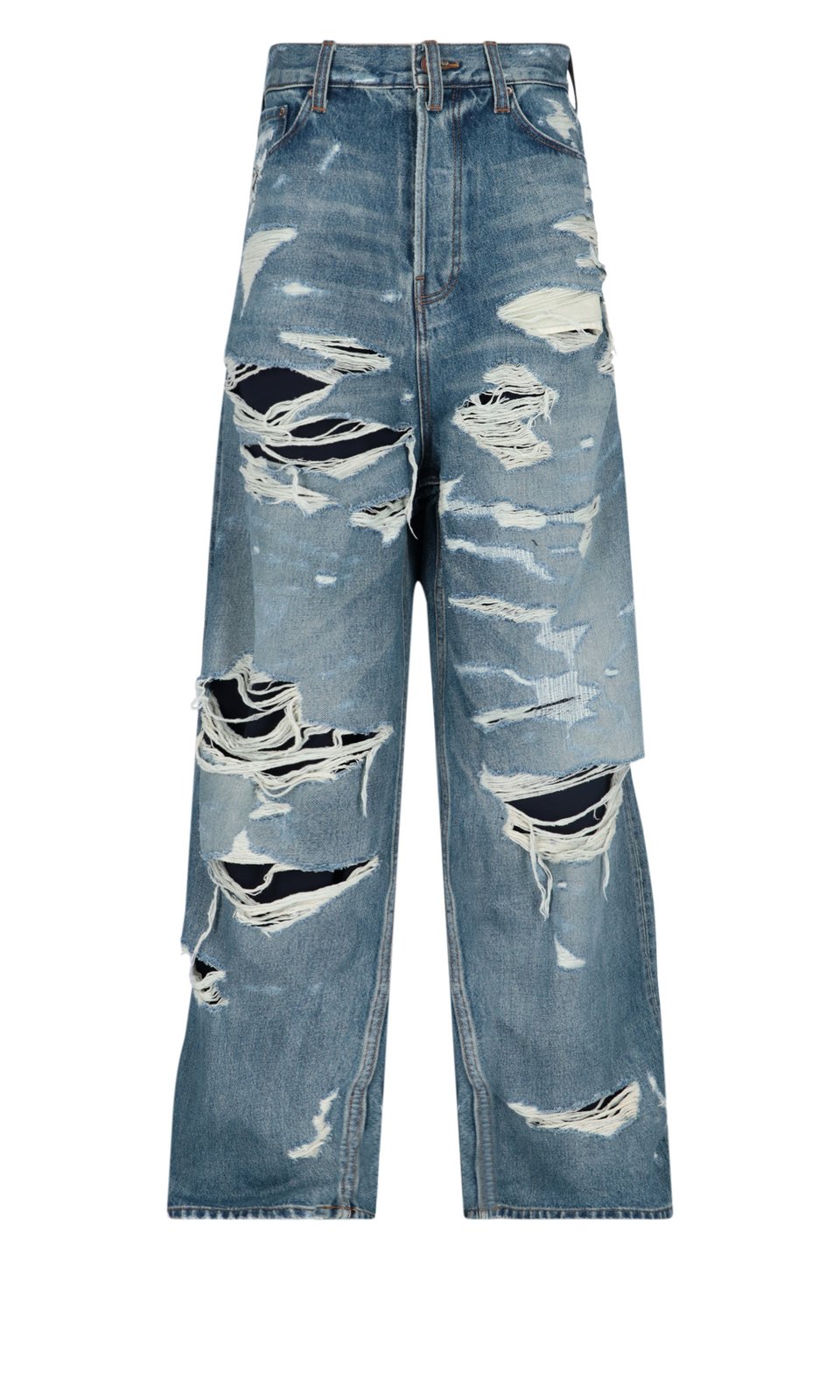 Balenciaga Distressed Wide-Leg Jeans