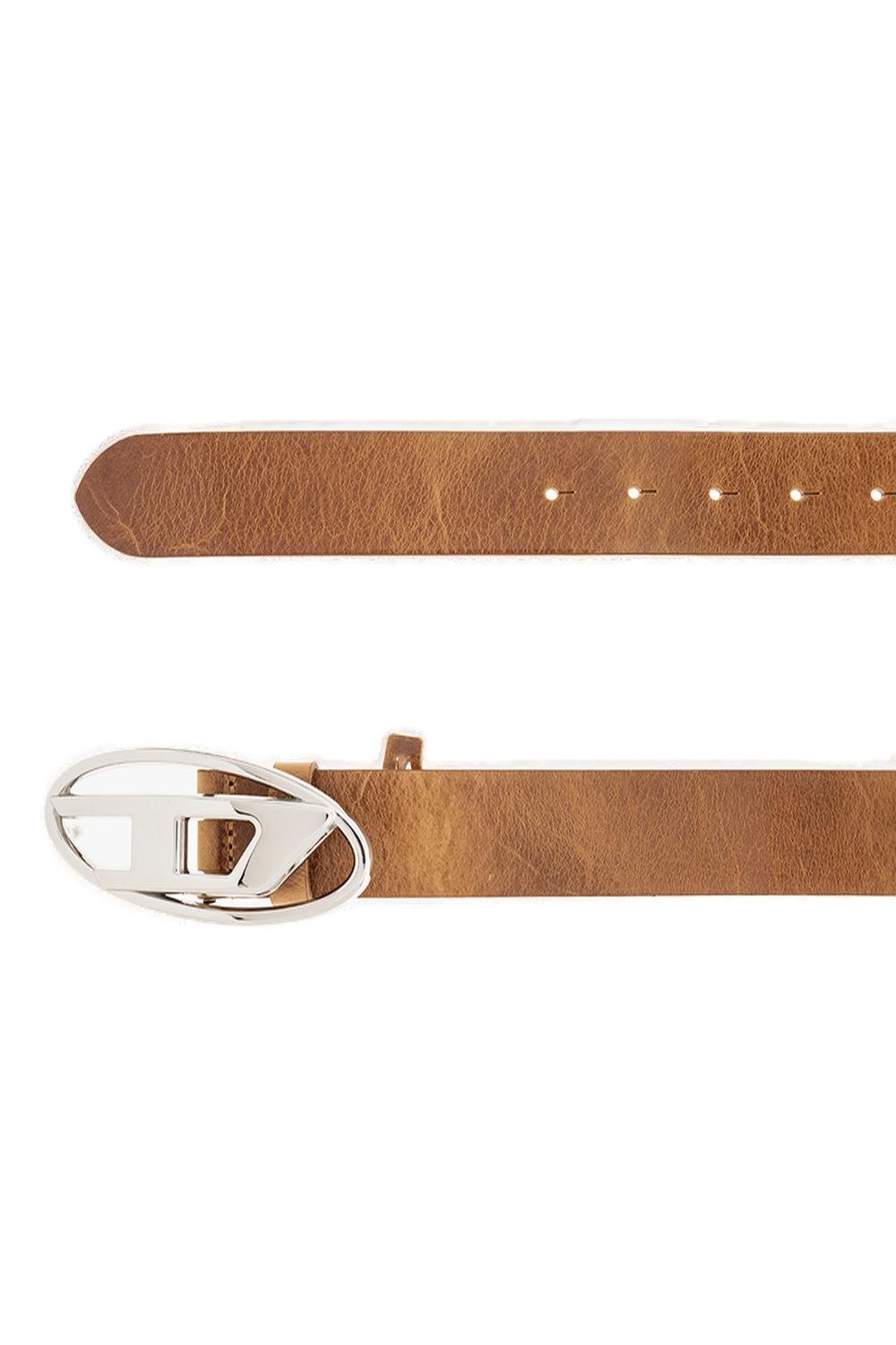 Diesel B-1Dr Logo Plaque Buckled Belt