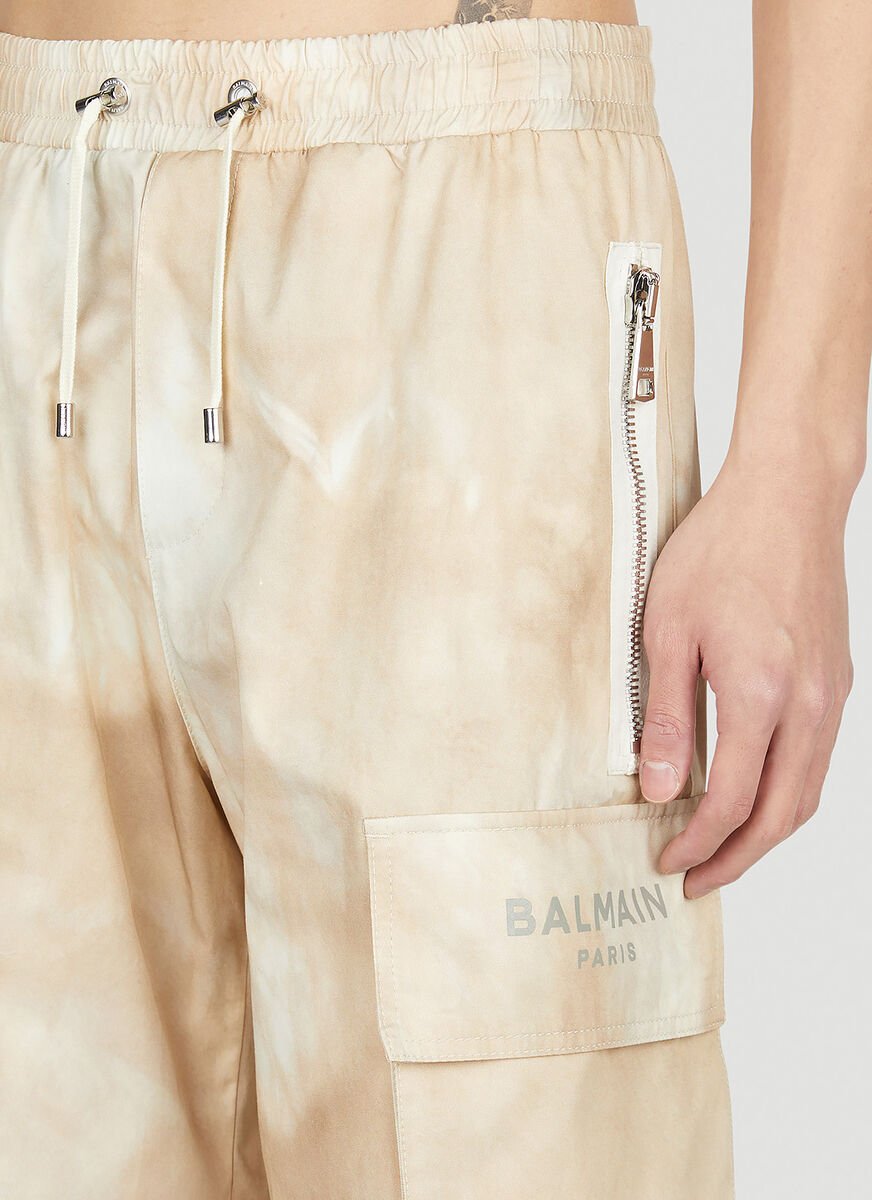 Balmain Faded Effect Drawstring Cargo Shorts