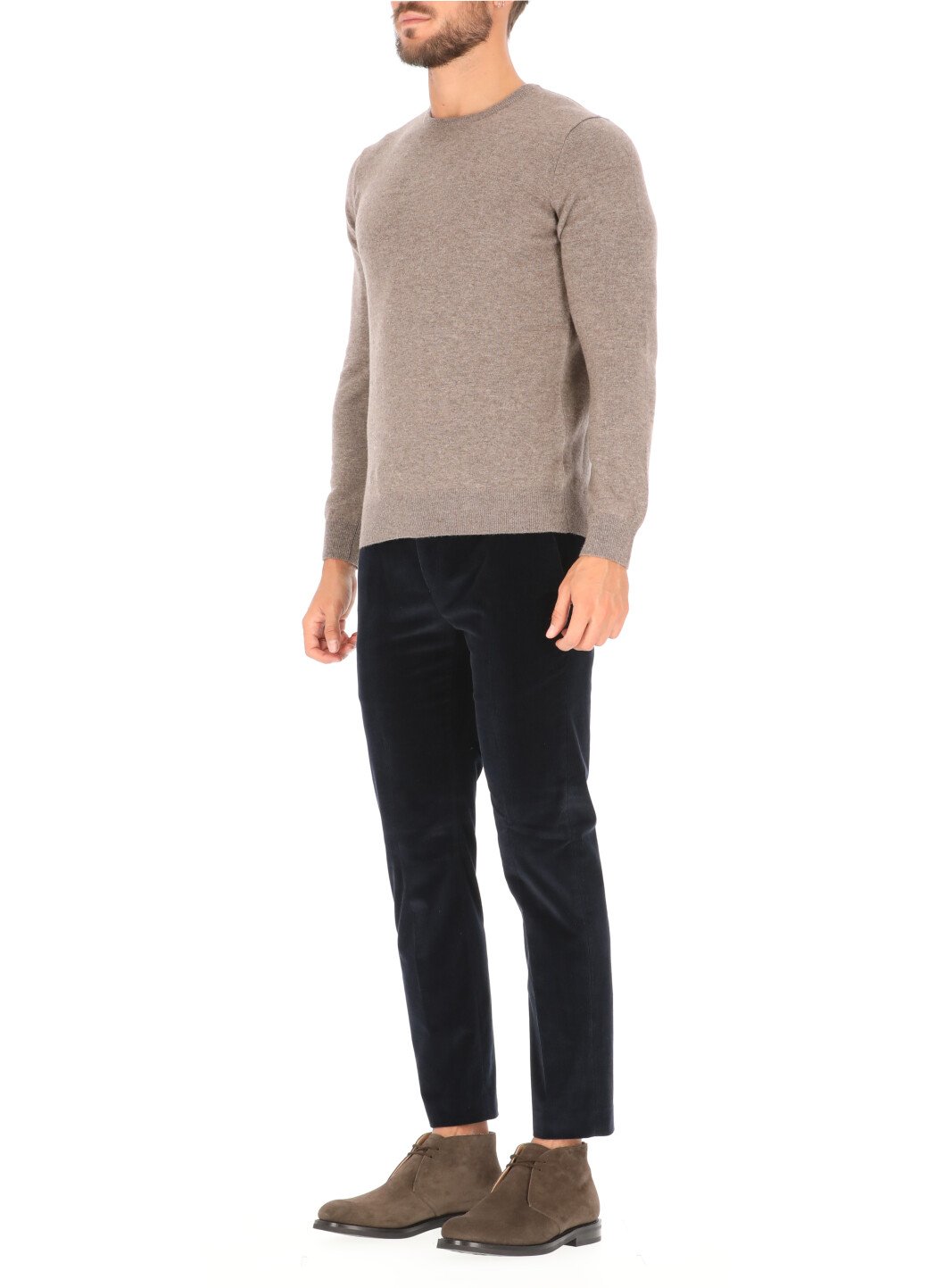 PT Torino Mid-Rise Cropped Velvet Trousers