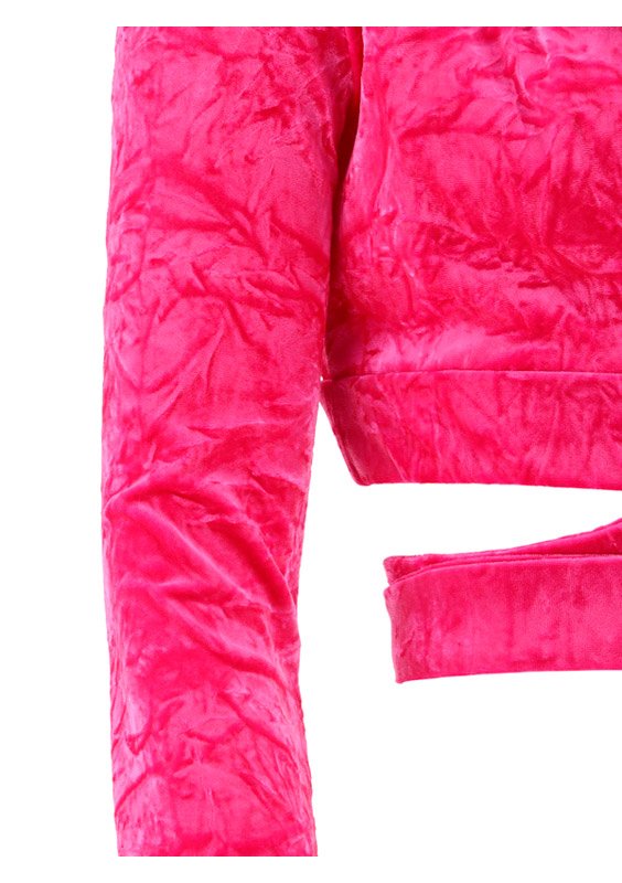 Versace Medusa Plaque Crossover Velvet Top