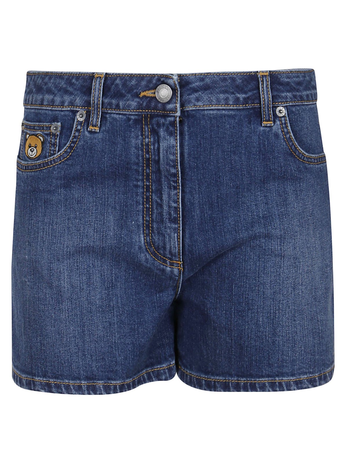 Moschino Teddy Bear Patch Denim Shorts