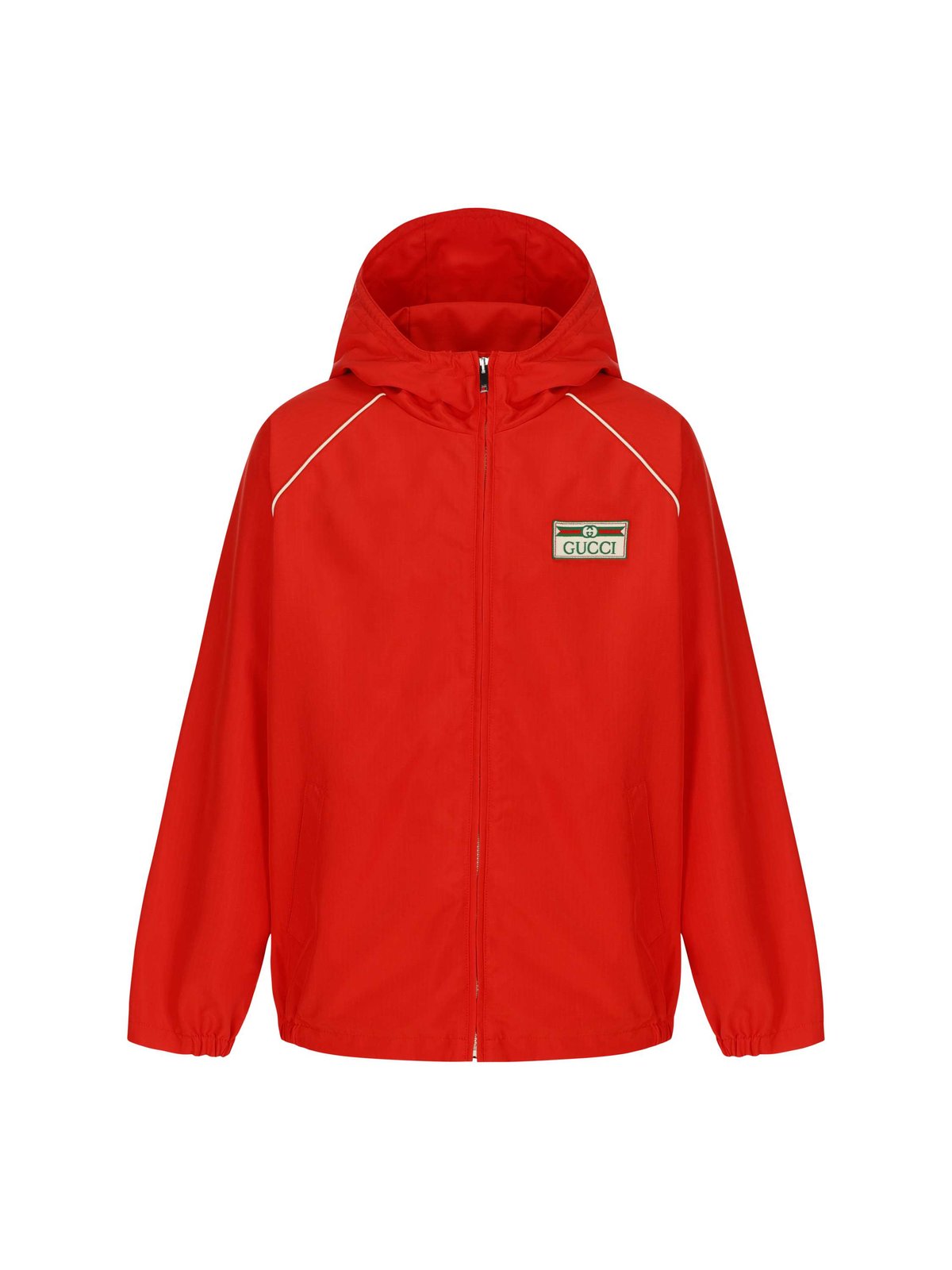 Gucci Kids Logo Patch Zip-Up Hooded Jacket
