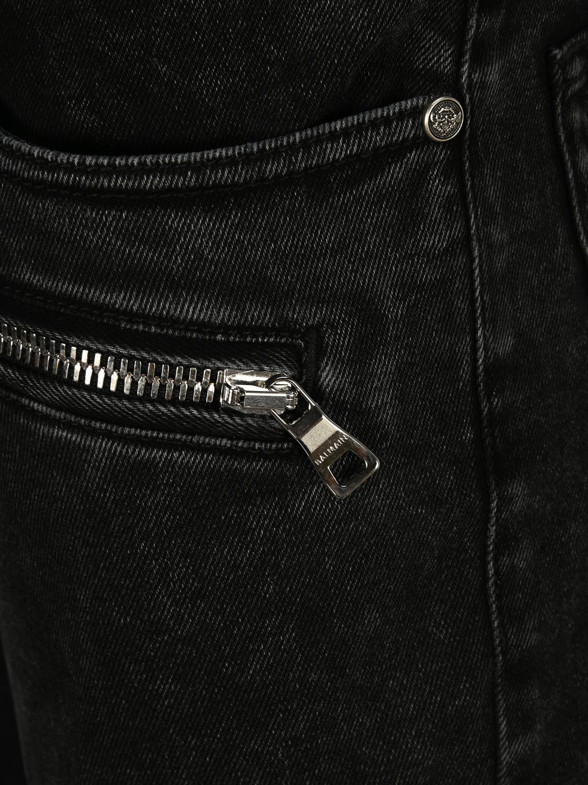 Balmain Zipped Detailed Skinny Jeans
