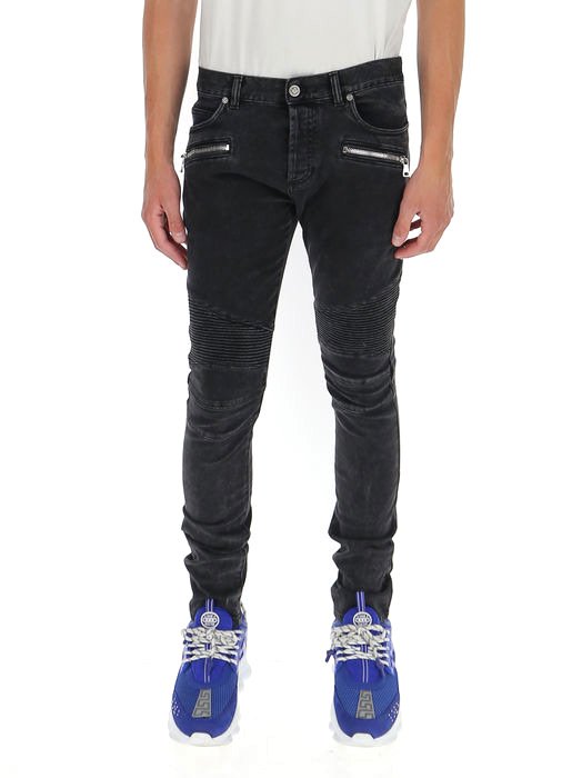 Balmain Zipped Detailed Skinny Jeans