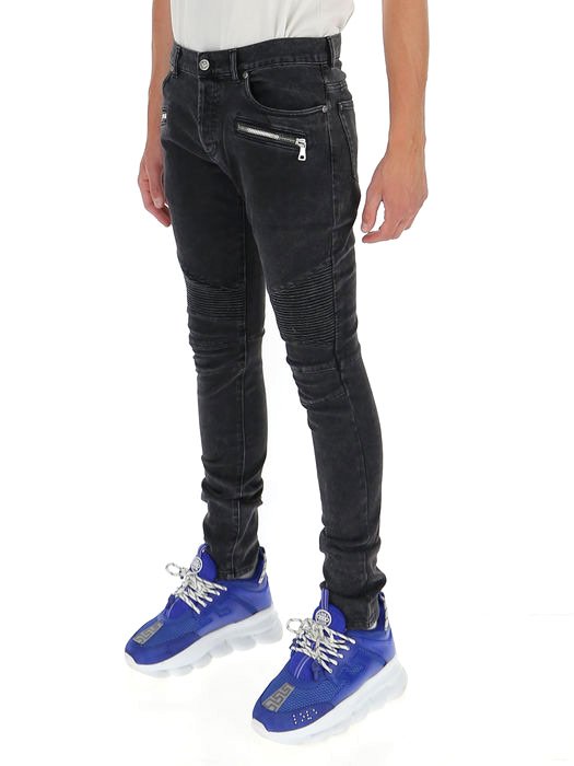 Balmain Zipped Detailed Skinny Jeans
