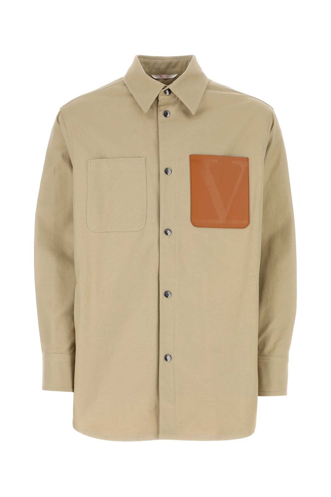 Valentino Logo Patch Collared Button-Up Shirt