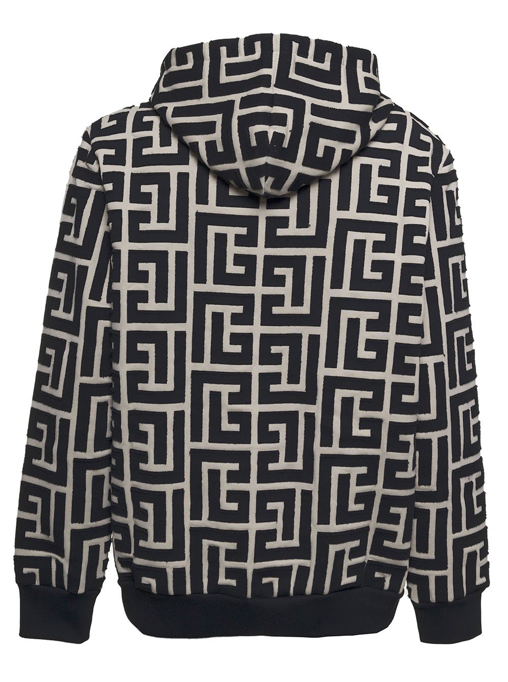 Balmain Monogram-Printed Drawstring Hoodie