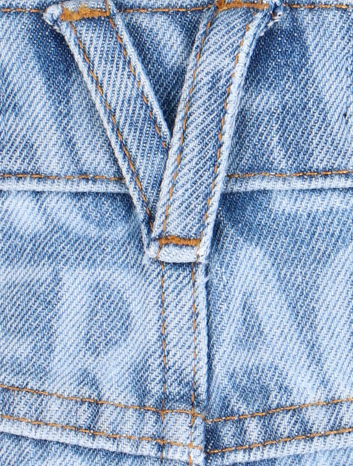 Versace Allover Logo Printed Denim Mini Skirt