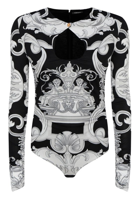 Versace Baroque Print Long Sleeved Bodysuit