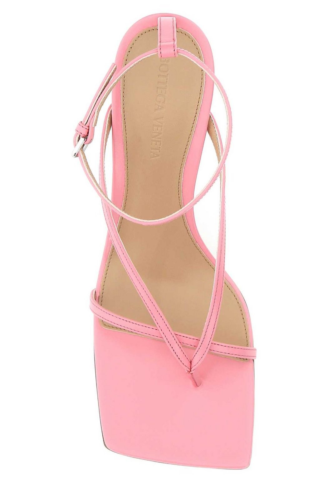 Bottega Veneta Squared-Toe Strap Detailed Sandals