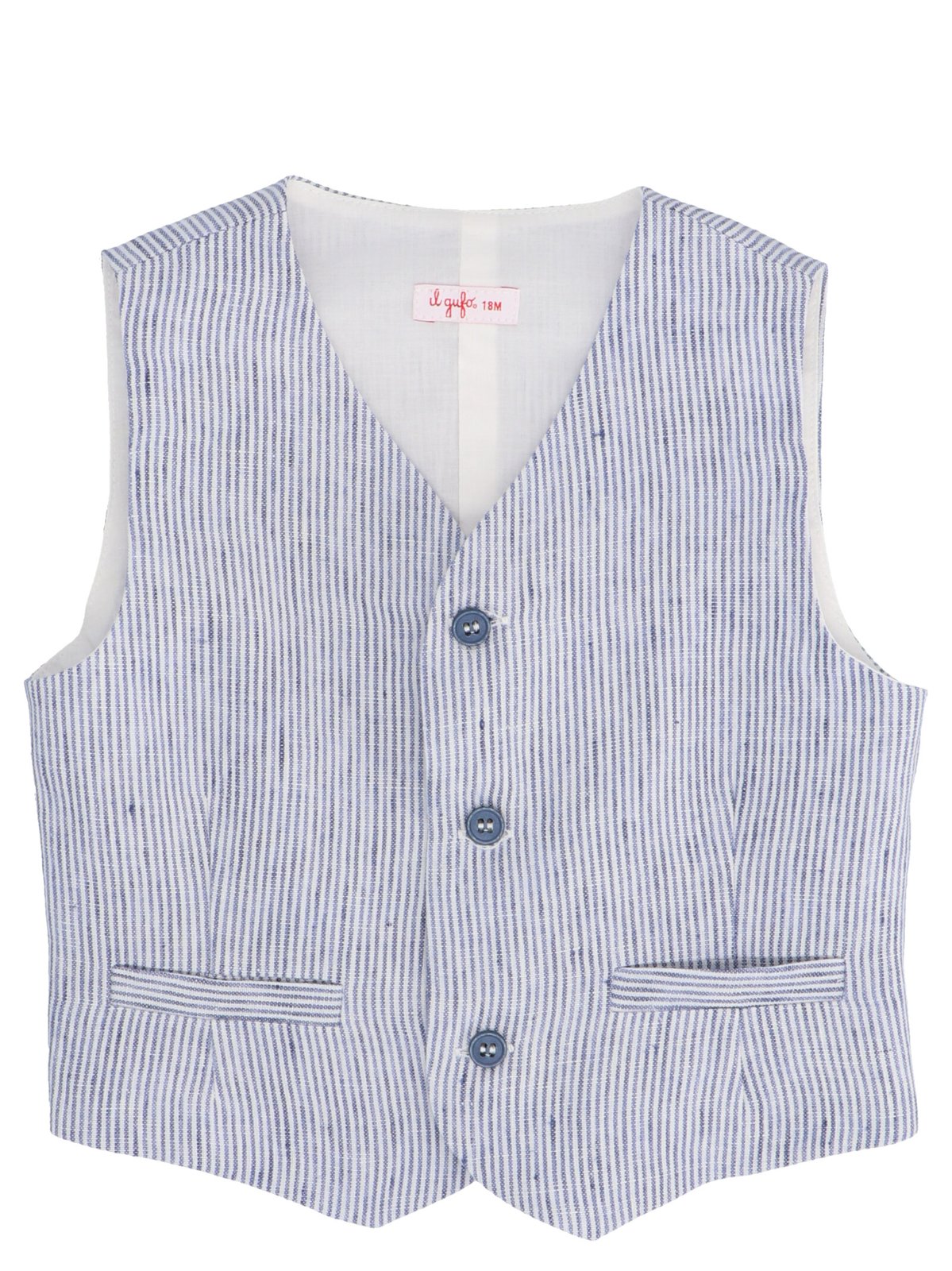 フクロウのVネックボタン付きベスト