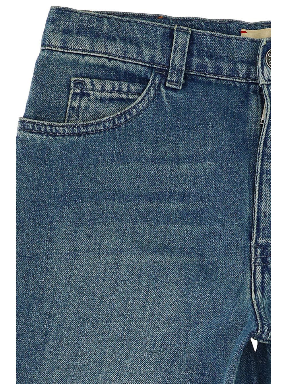 Gucci Kids Logo Patch Straight Leg Jeans