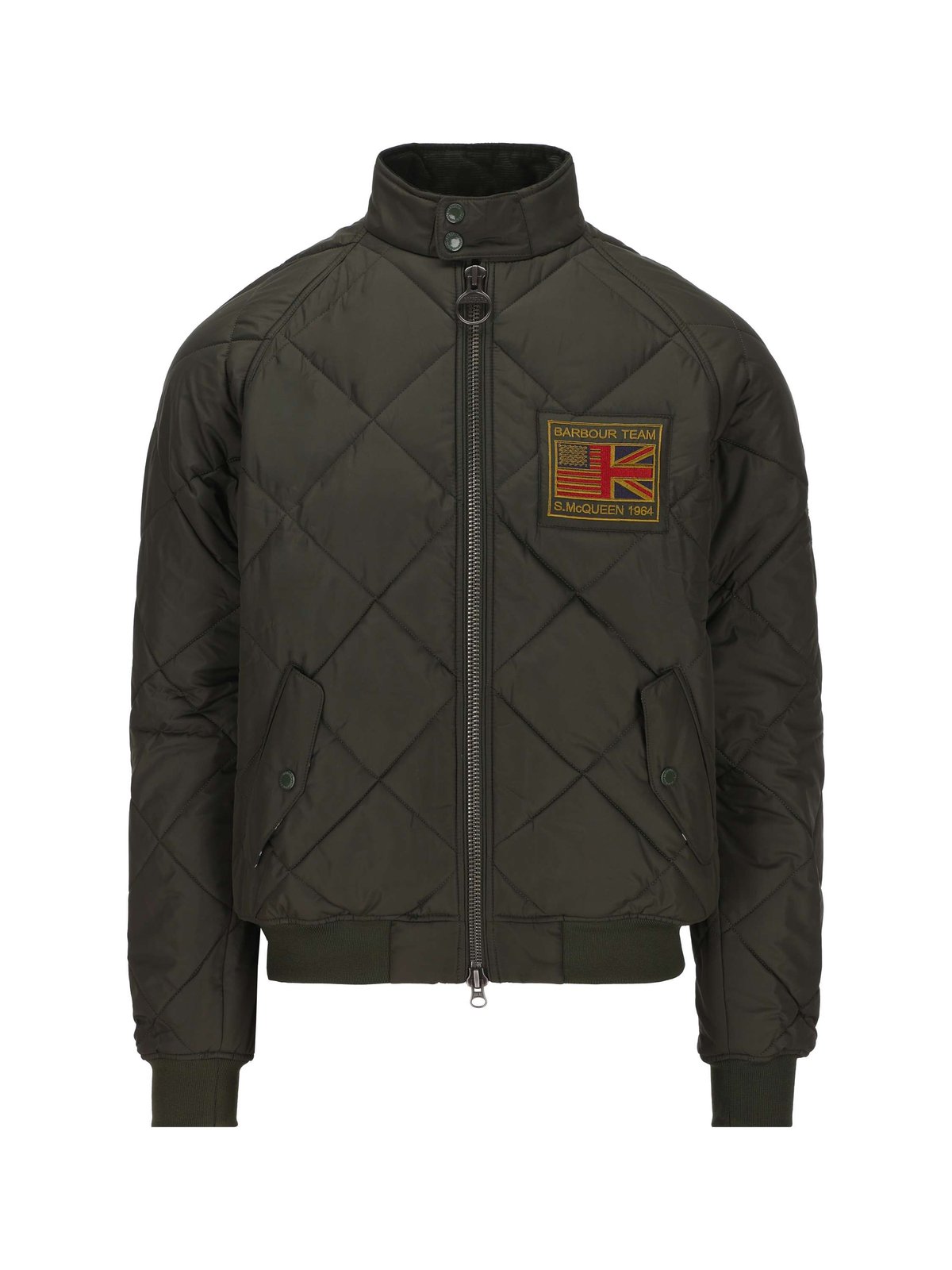 Barbour Logo Patch Zip-Up Padded Jacket
