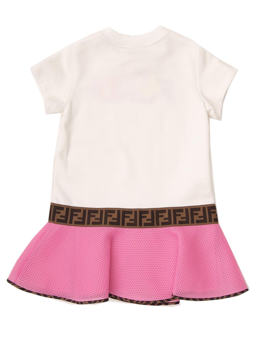 Fendi キッズ ロゴ刺繍 Tシャツドレス