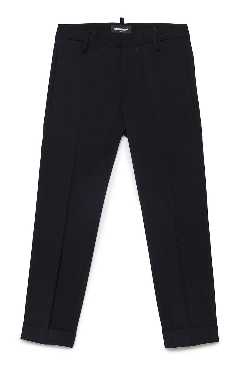 Dsquared2 キッズ ロゴプレート スリムフィット パンツ