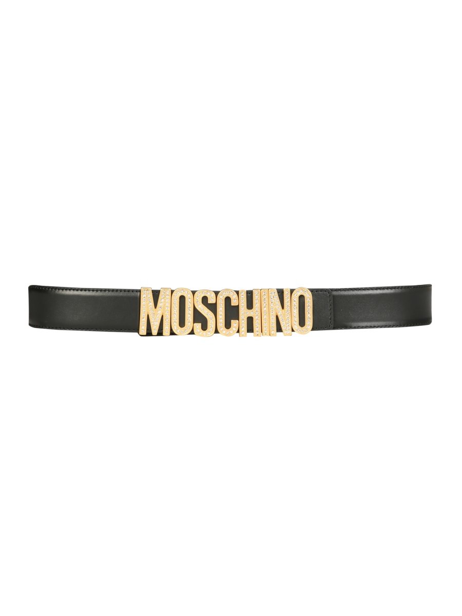 Moschino Logo Lettering Buckle Belt