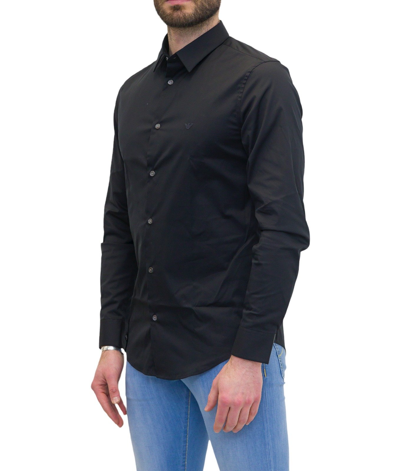 Emporio Armani Logo-Embroidered Buttoned Shirt