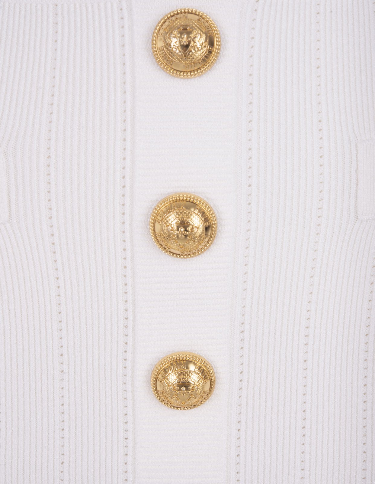 Balmain Button Embellished Knitted Mini Skirt