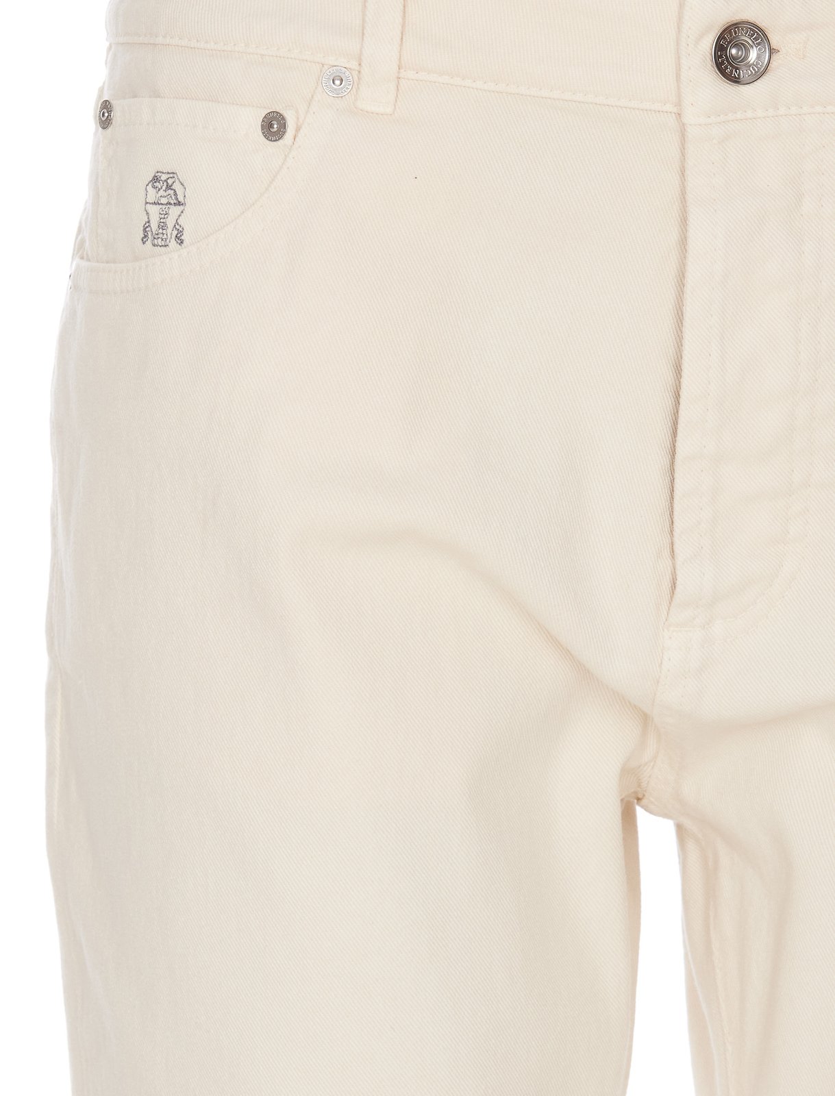 Brunello Cucinelli Logo Patch Straight Leg Jeans