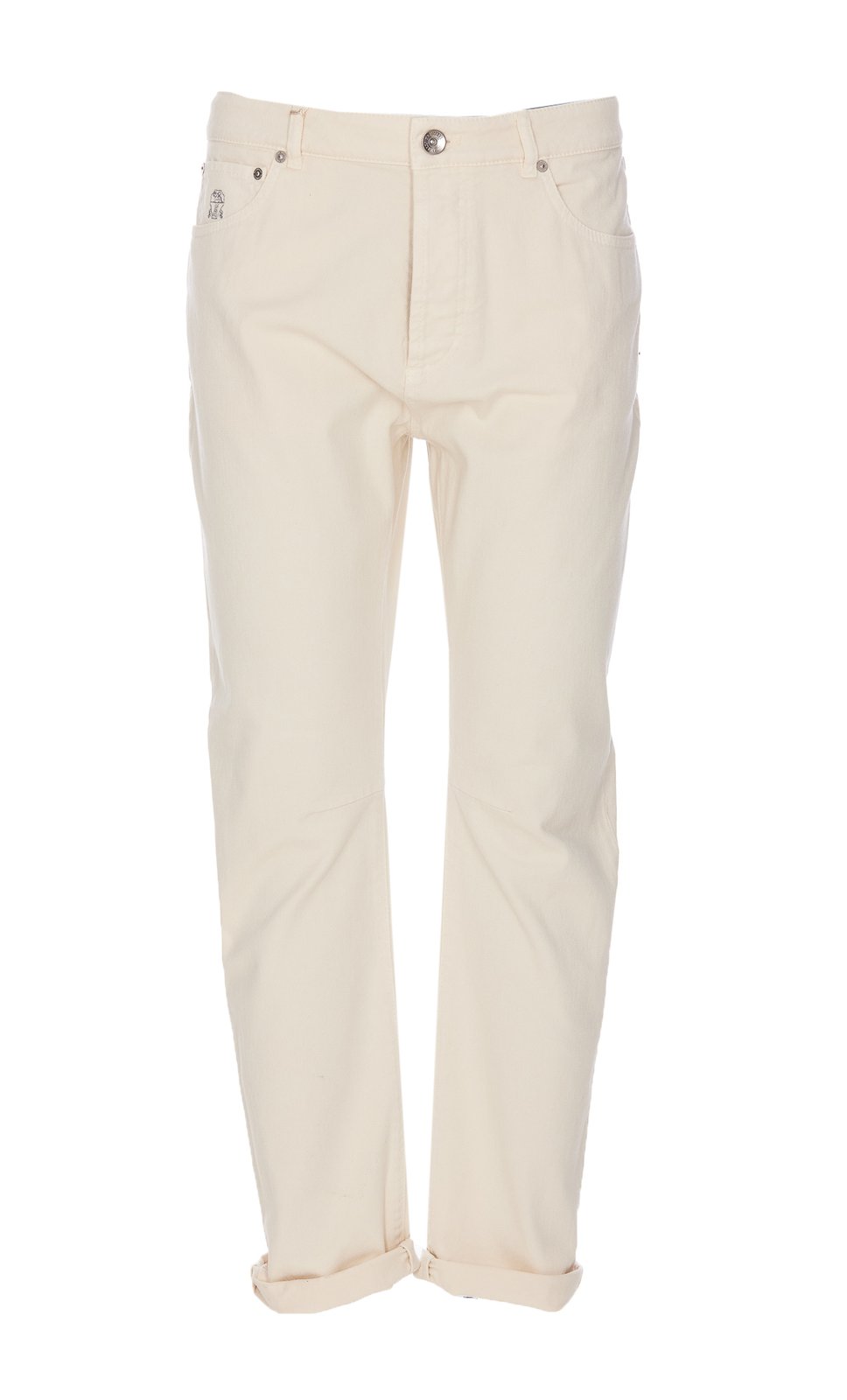 Brunello Cucinelli Logo Patch Straight Leg Jeans