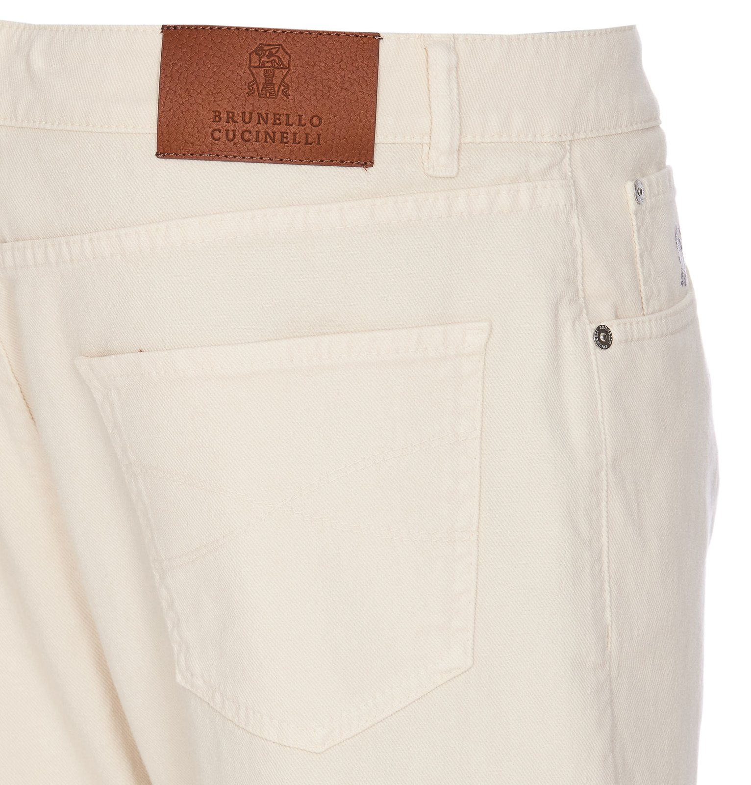 Brunello Cucinelli Logo Patch Straight Leg Jeans