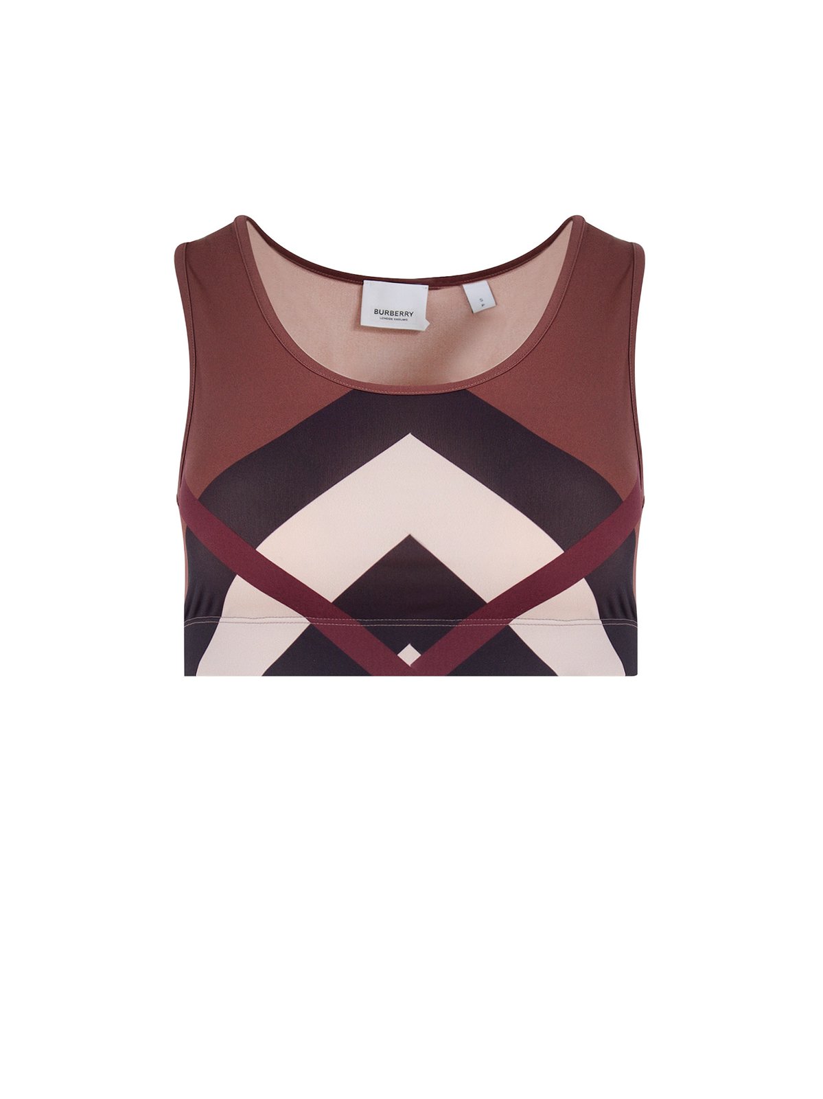 Burberry Chevron Check-Printed Scoop Neck Vest Top