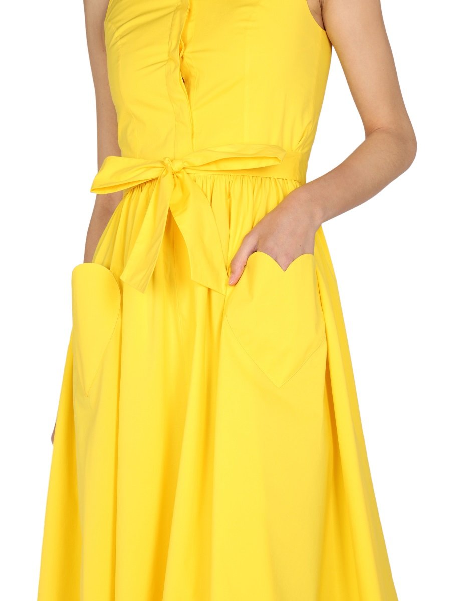 Moschino Sleeveless Tied Waist Midi Shirt Dress