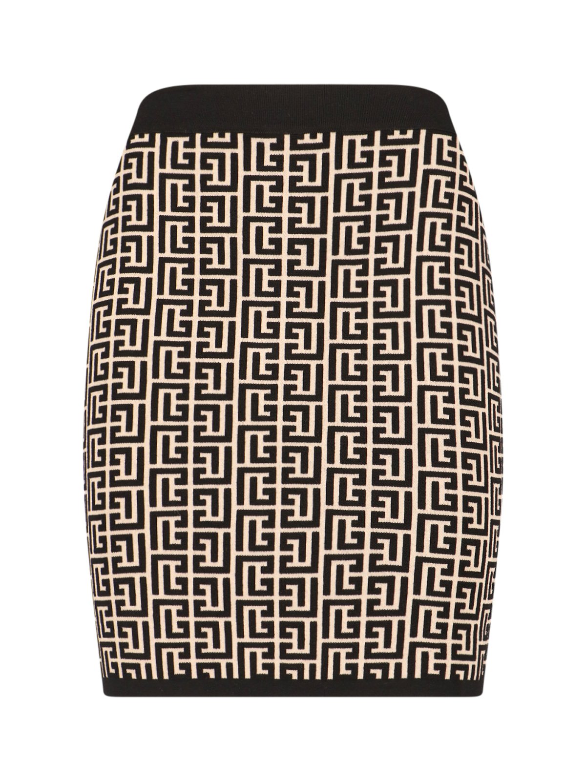 Balmain Monogrammed Knitted Skirt