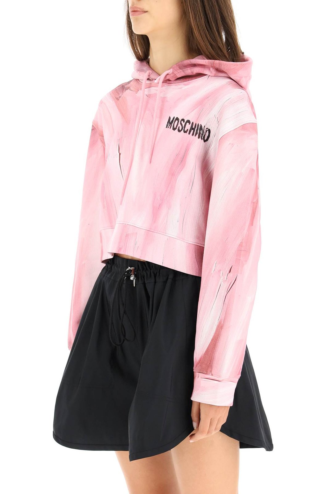 Moschino Drawstring Cropped Hoodie