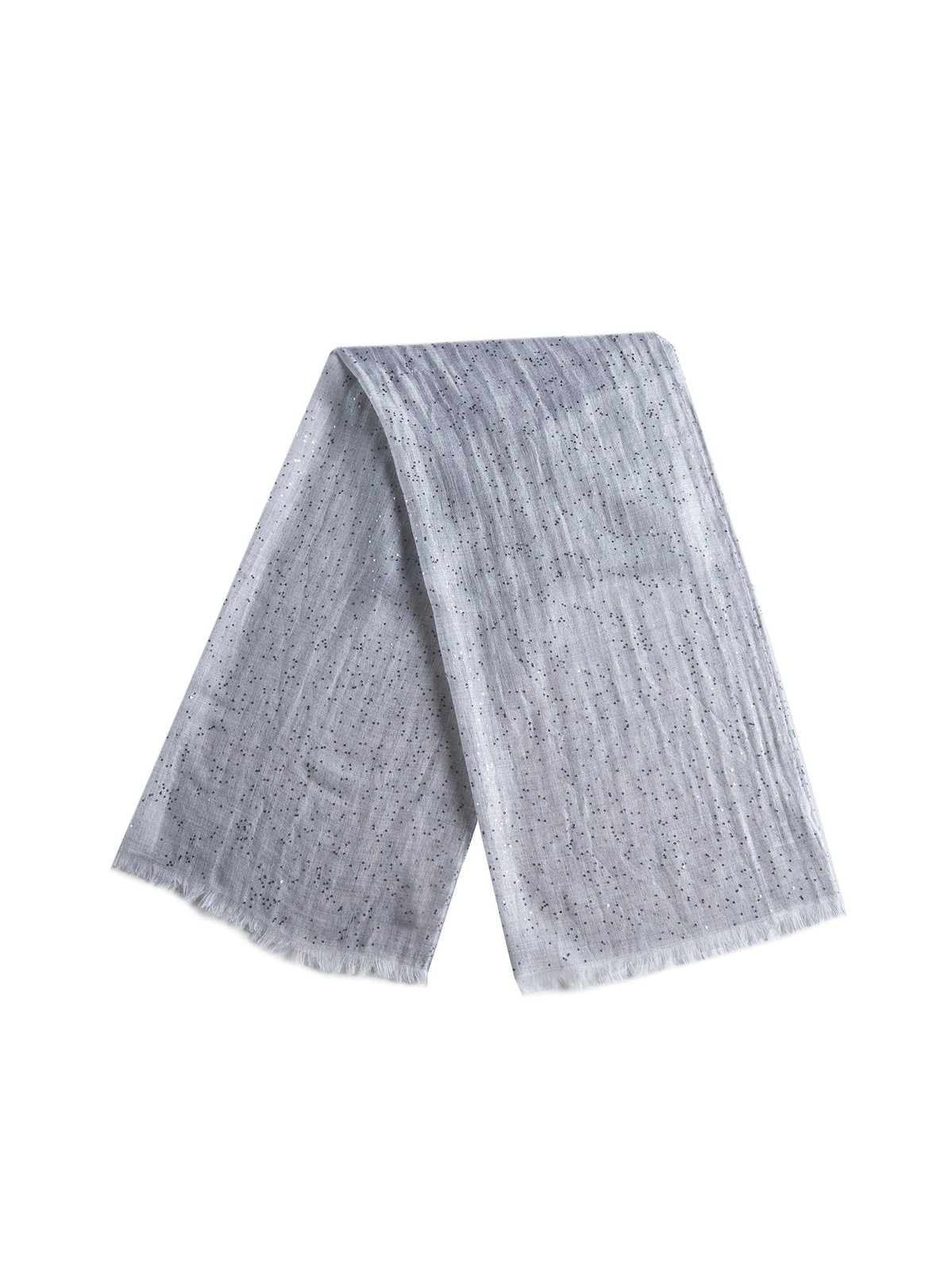 Brunello Cucinelli Glitter Embellished Frayed-Edge Scarf