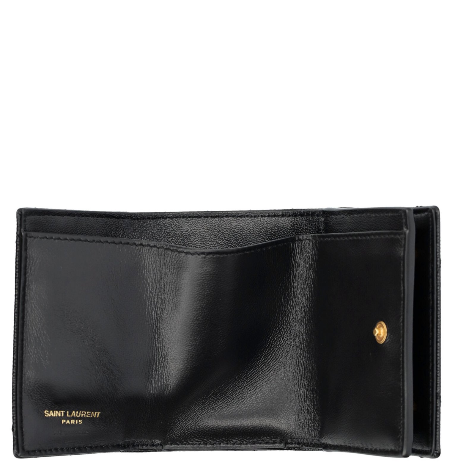 Saint Laurent Cassandre Logo Plaque Quilted Wallet