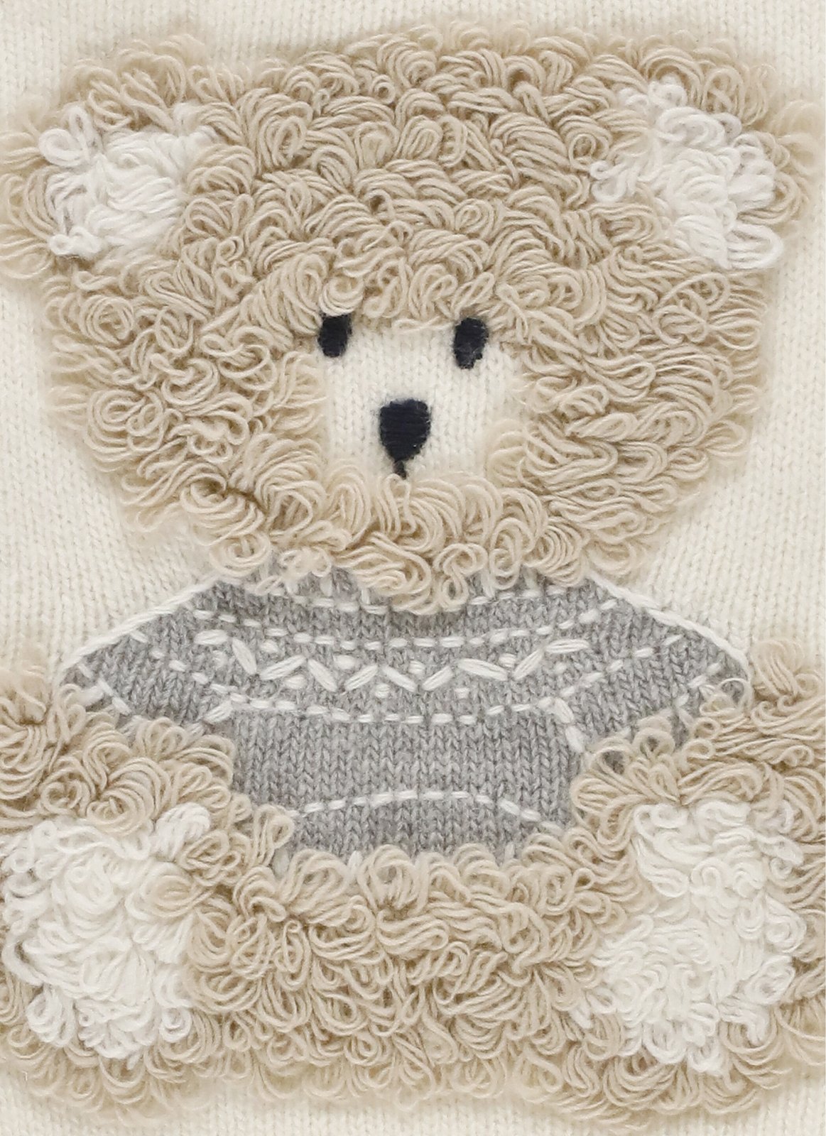 Il Gufo Bear Appliqué Crewneck Jumper