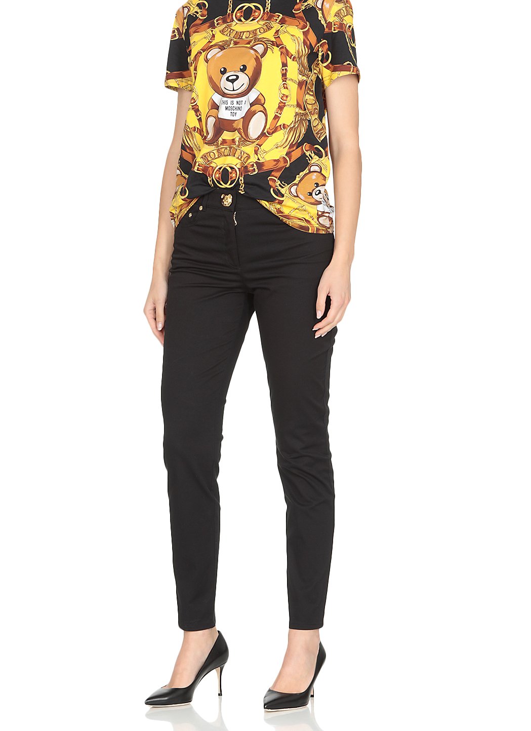 Moschino Teddy Plaque Slim-Fit Pants