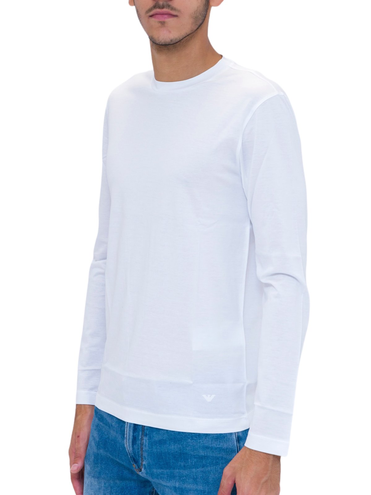 Emporio Armani Long-Sleeved Crewneck Straight Hem Top