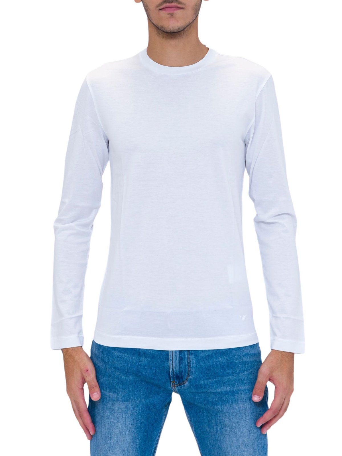 Emporio Armani Long-Sleeved Crewneck Straight Hem Top