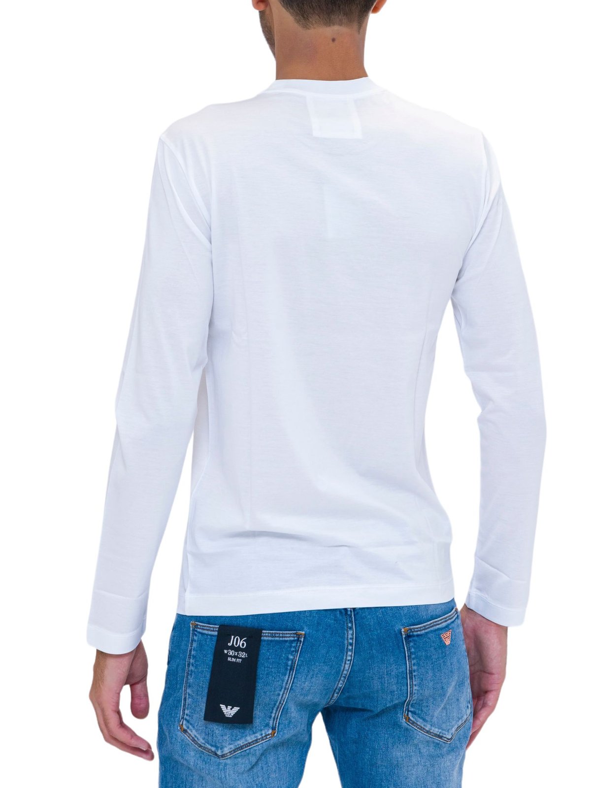 Emporio Armani Long-Sleeved Crewneck Straight Hem Top