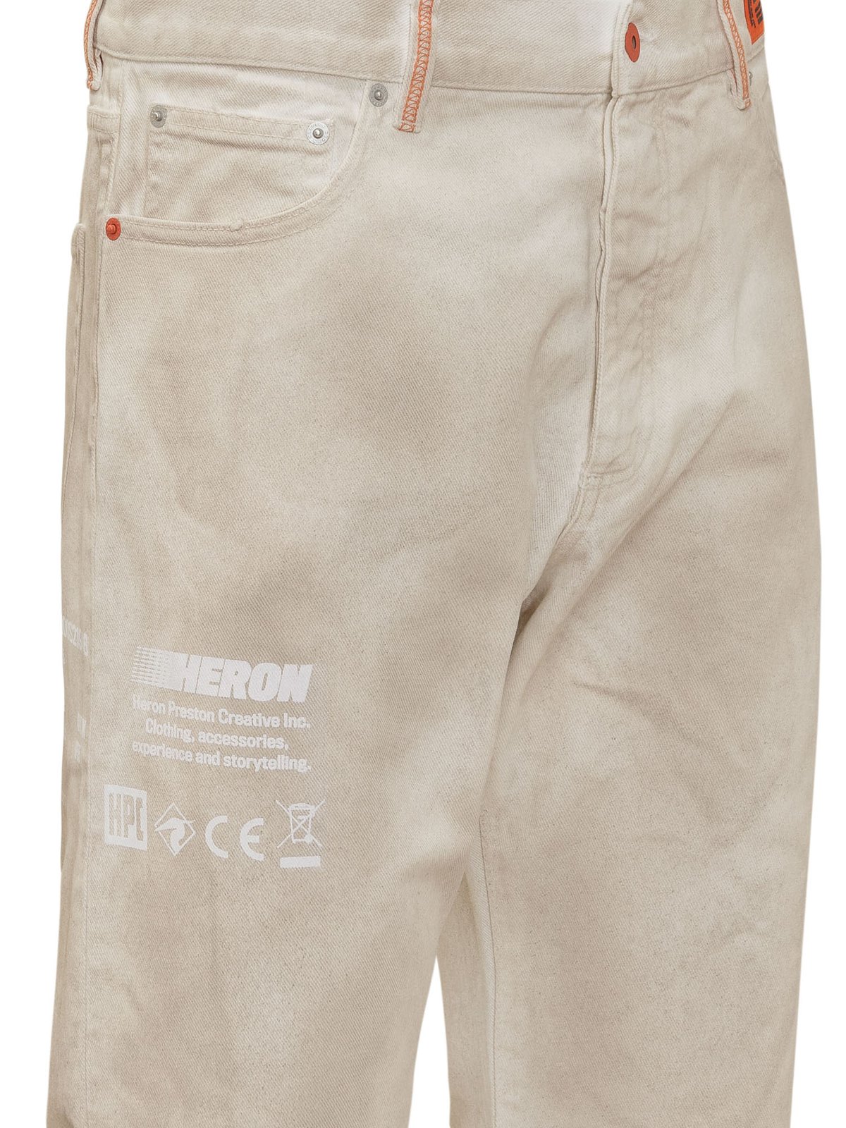 Heron Preston Logo Printed Distressed Jeans