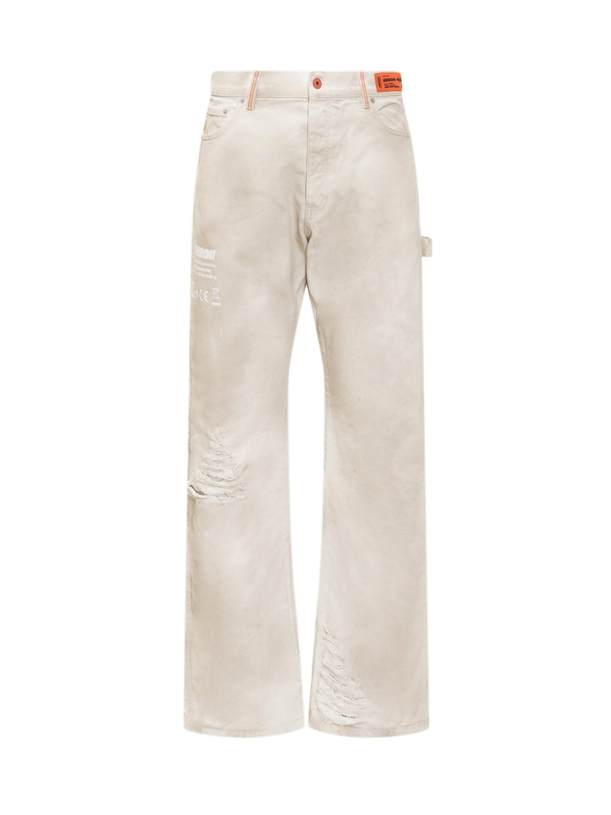 Heron Preston Logo Printed Distressed Jeans