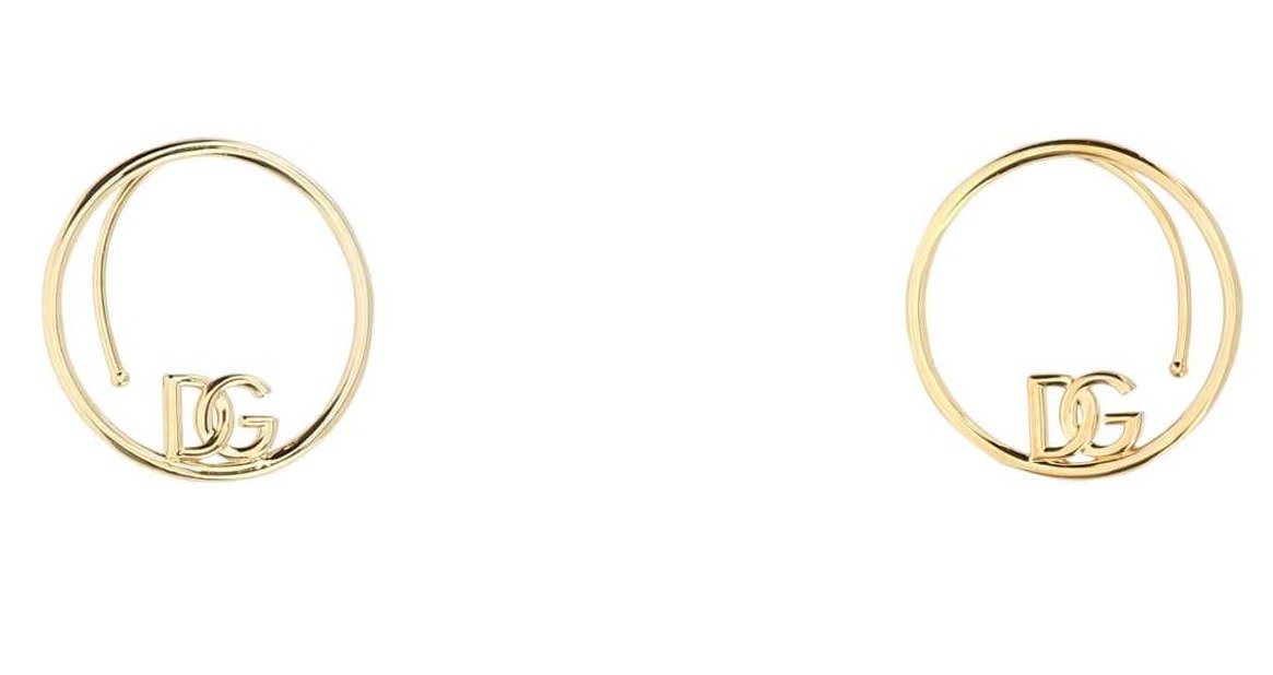 Dolce & Gabbana DG Logo Engraved Hoop Earrings