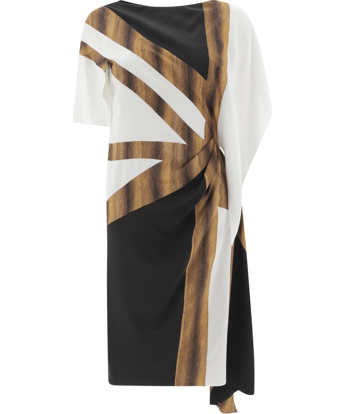 Burberry Flag Print Asymmetric Dress
