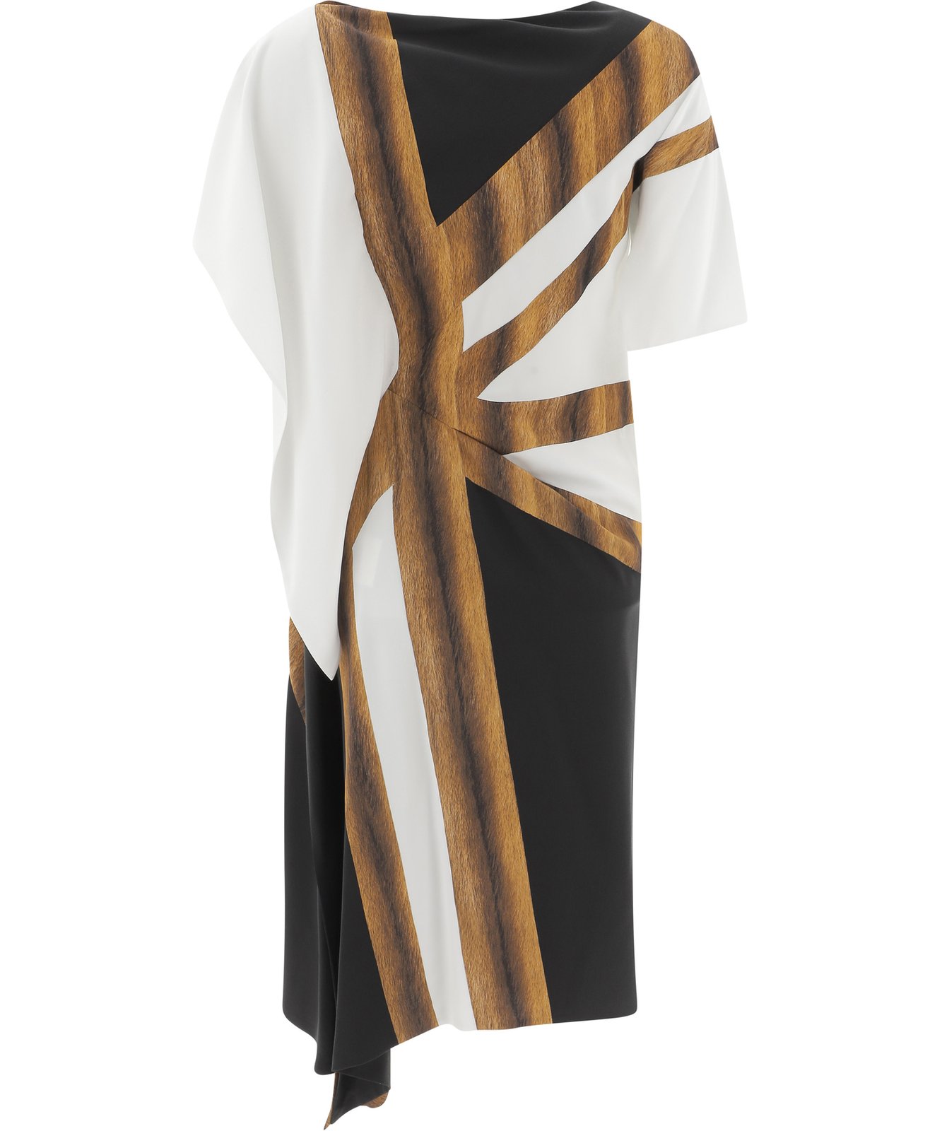 Burberry Flag Print Asymmetric Dress