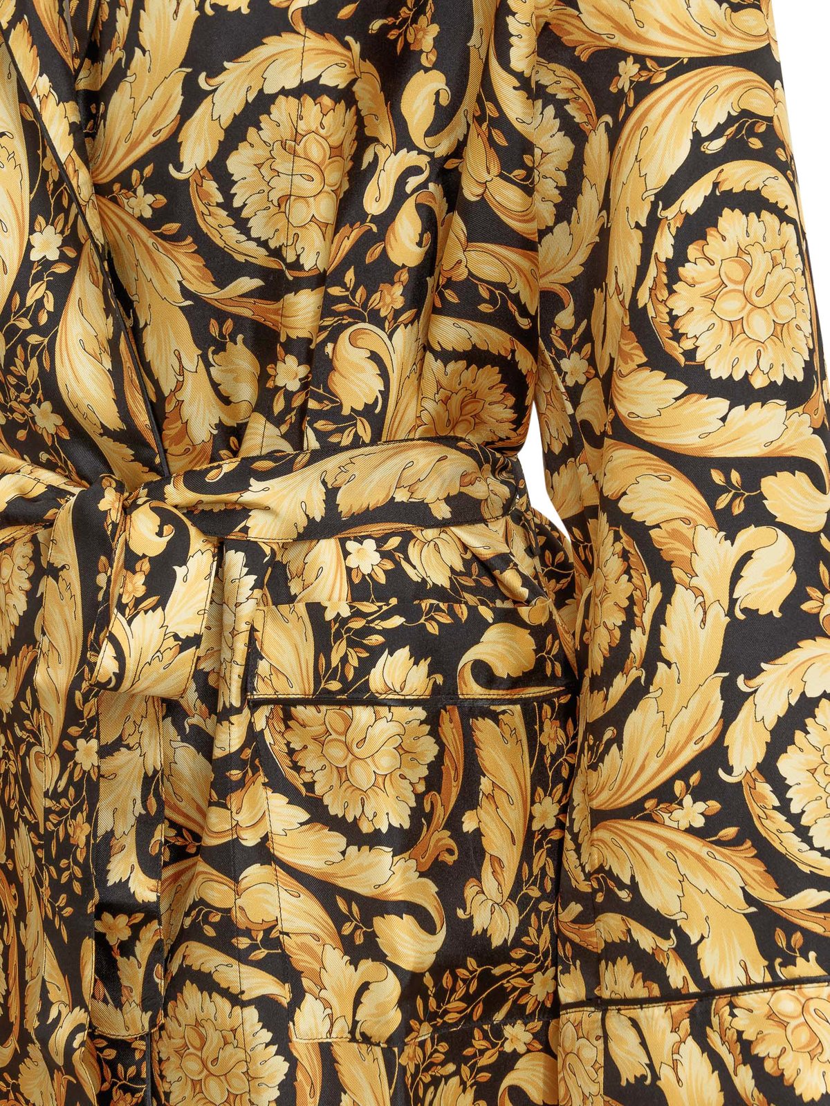 Versace Baroque Pattern Belted Pajama