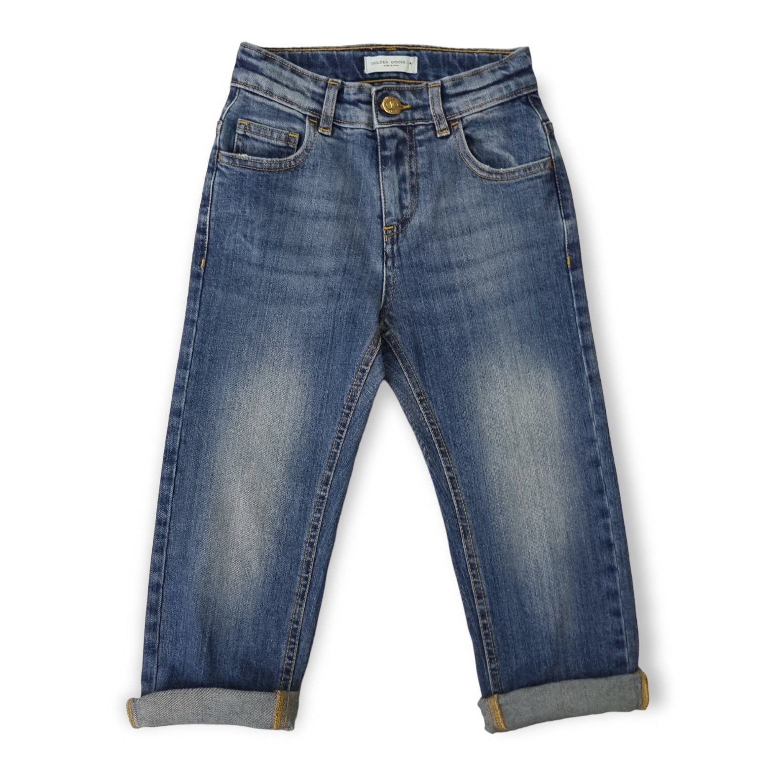 Golden Goose Kids Logo Patch Straight-Leg Jeans