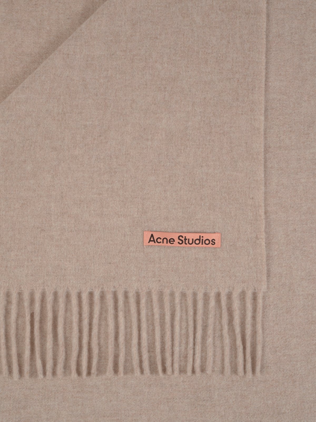 Acne Studios Logo Detailed Fringed-Edge Scarf
