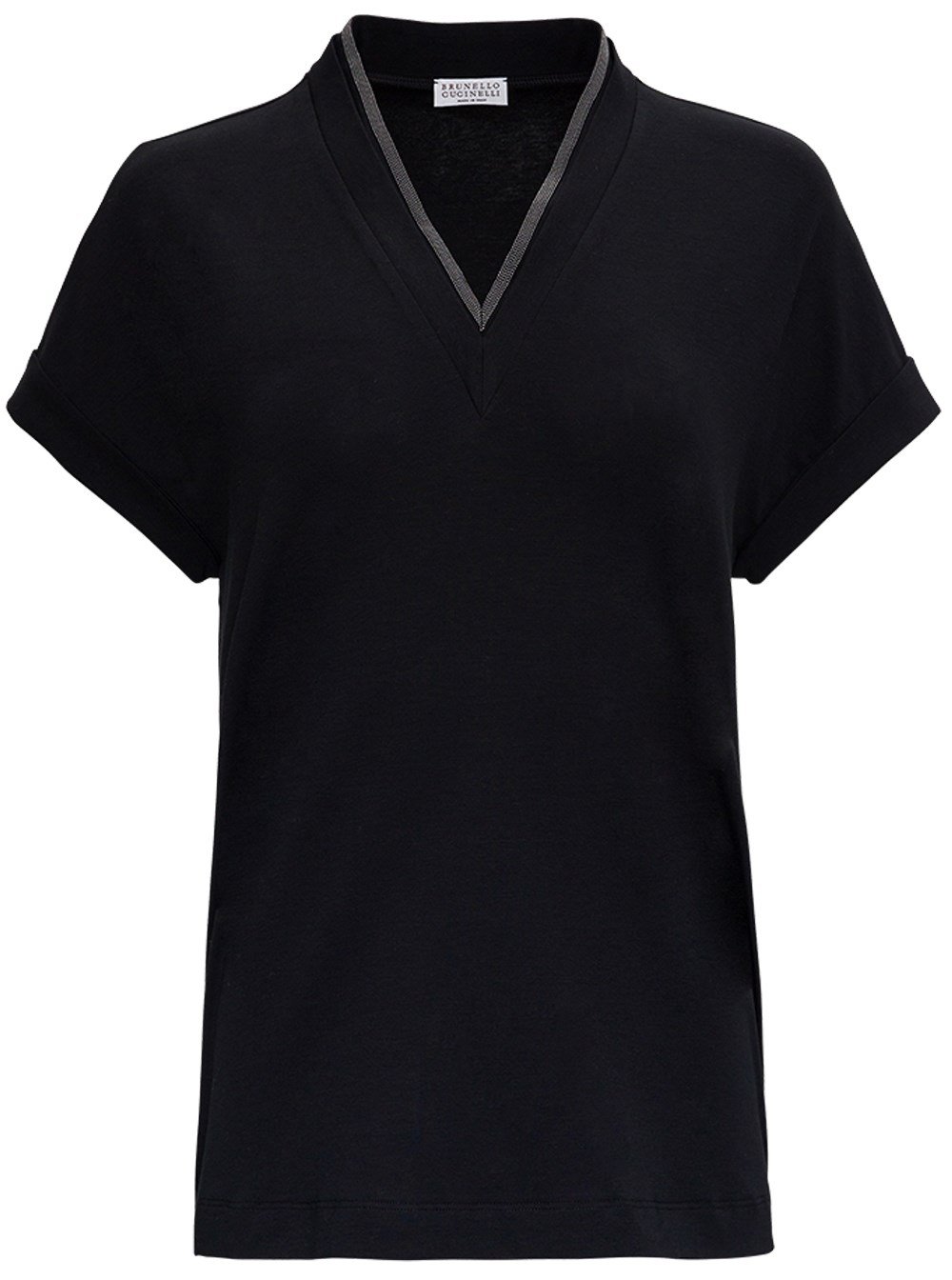 Brunello Cucinelli Embellished V-Neck T-Shirt