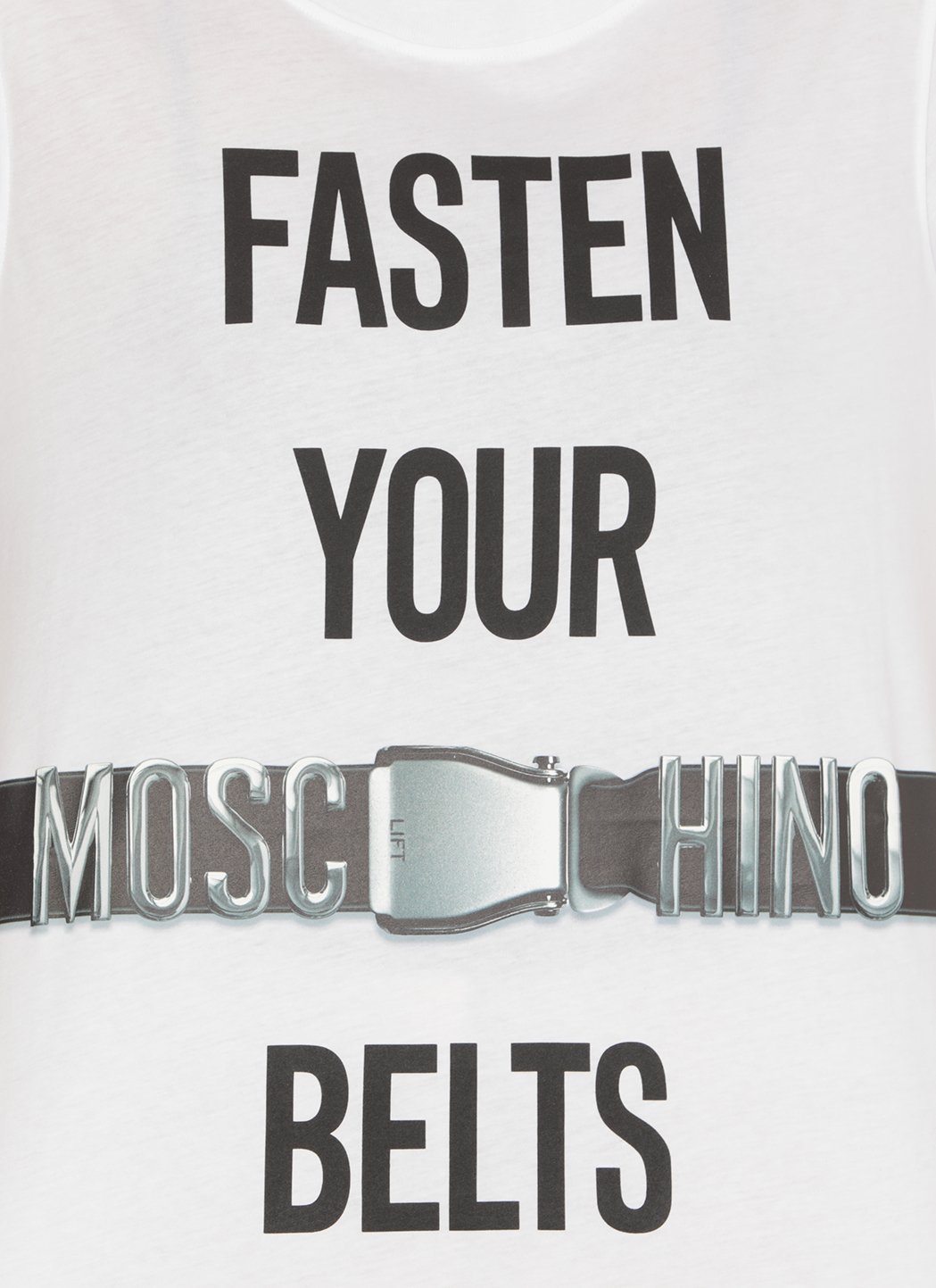 Moschino Fasten Your Belts Printed Crewneck T-Shirt