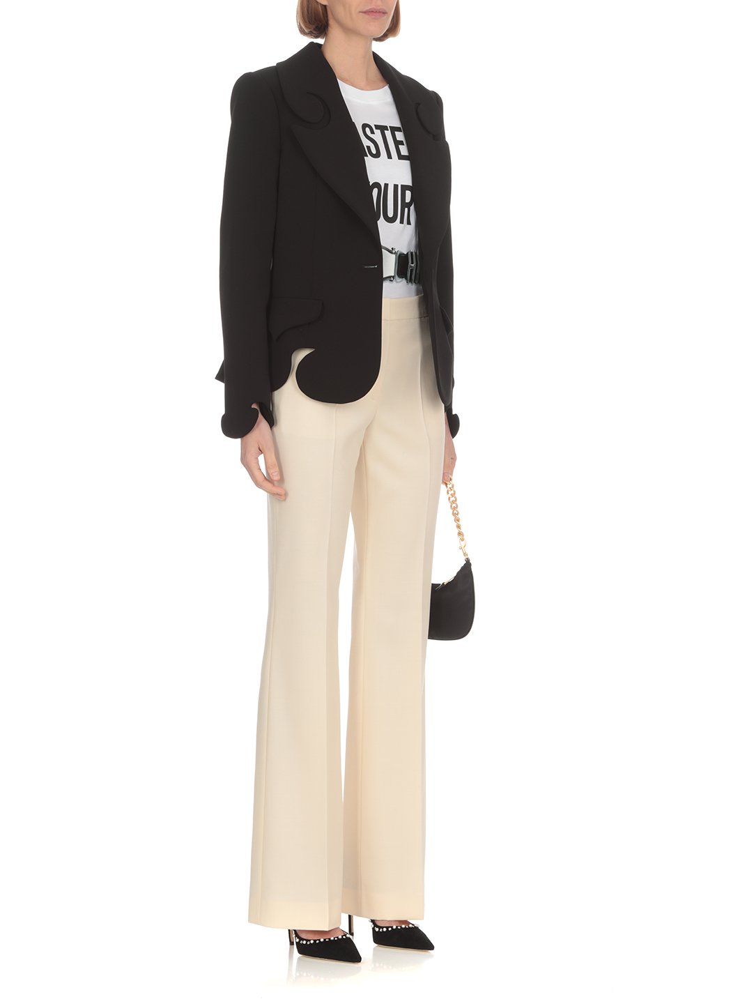 Moschino Fasten Your Belts Printed Crewneck T-Shirt