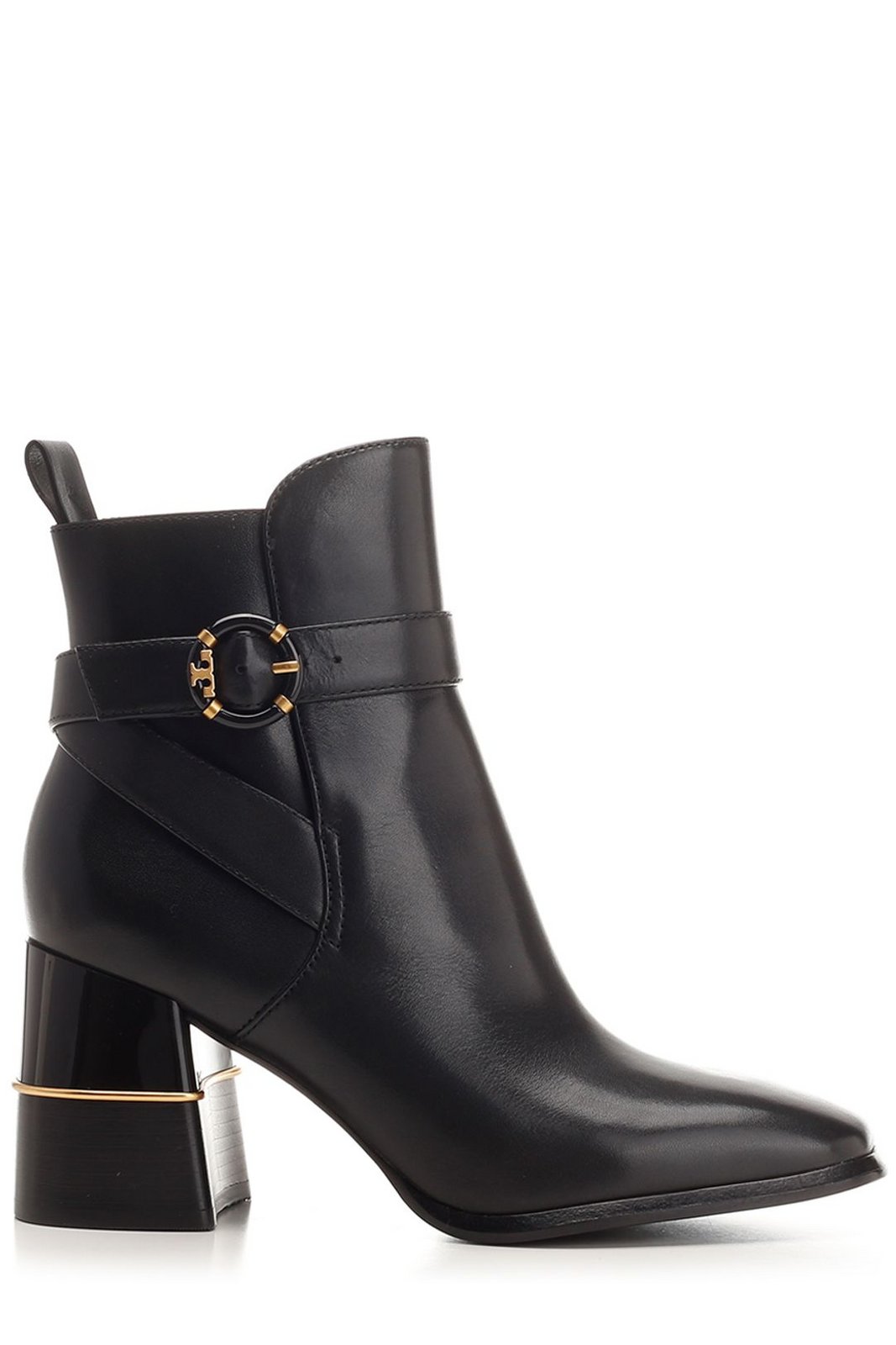 Tory Burch Round-Toe Logo-Buckled Boots